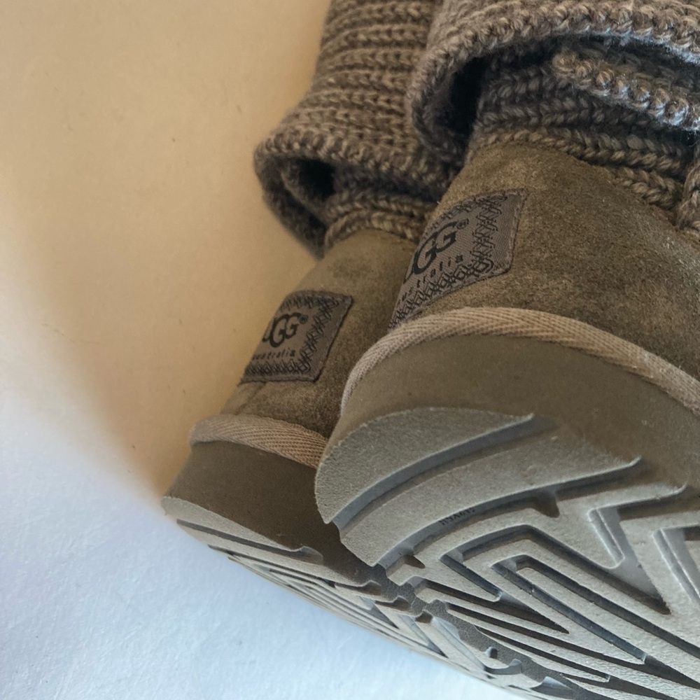 UGG Grey WoolKnitted Knee High Boots size 6 - Picture 7 of 13